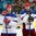 MINSK, BELARUS - MAY 20: Russia's Nikolai Kulyomin #41 and Evgeni Malkin #11 look on after a 2-1 preliminary round win over Belarus at the 2014 IIHF Ice Hockey World Championship. (Photo by Andre Ringuette/HHOF-IIHF Images)

